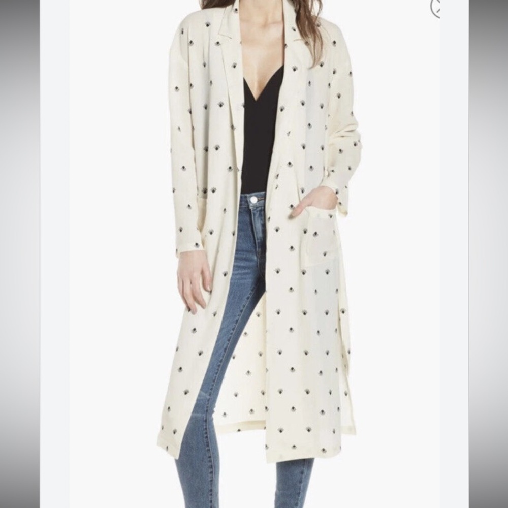 Leith XS unique long patterned classy blazer look duster excellent condition